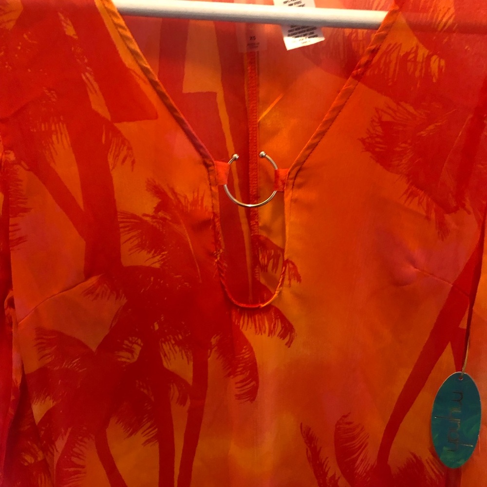 Sunset Fusion "Sunset Palm" Orange cover up - Picture 7 of 8